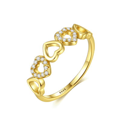 сребърен пръстен със златно покритие
