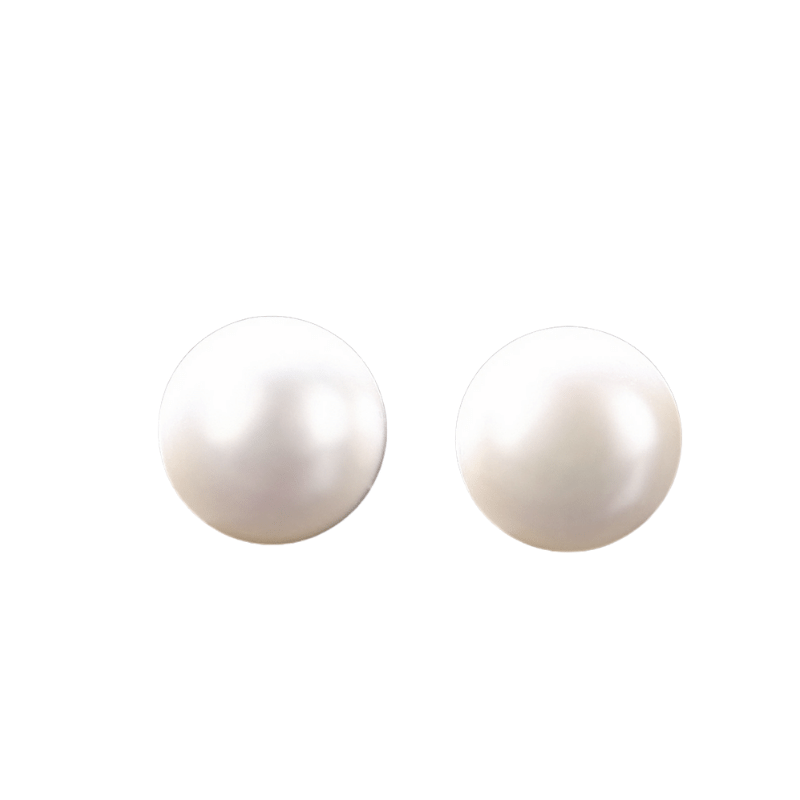 сребърни обеци с перла, снимка на бял фон