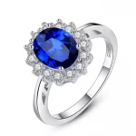 сребърен пръстен със син скъпоценен камък