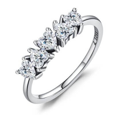сребърен пръстен Silver Sense със скъпоценен камък, снимка на бял фон